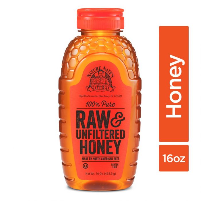 NATURE NATES: 100% Pure Raw & Unfiltered Honey, 16 oz