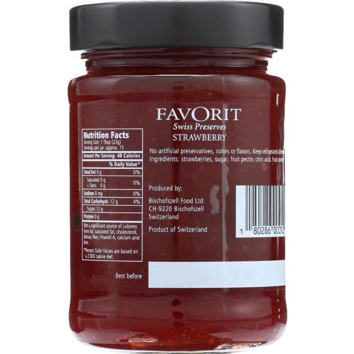 FAVORIT: Swiss Preserve Strawberry, 12.3 oz