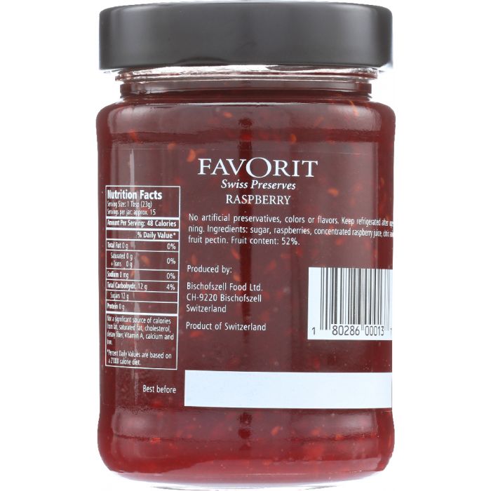 FAVORIT: Preserve Raspberry, 12.3 oz