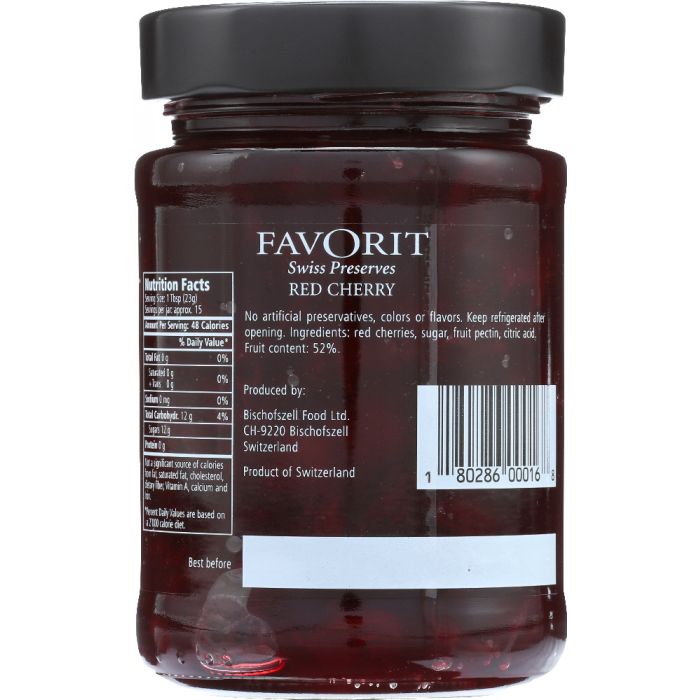 FAVORIT: Preserve Red Cherry, 12.3 oz