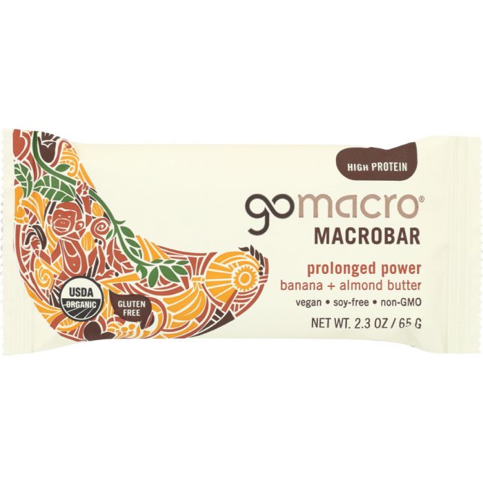 GOMACRO: MacroBar Prolonged Power Banana + Almond Butter, 2.3 oz