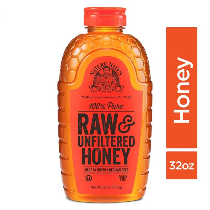 NATURE NATES: 100% Pure Raw & Unfiltered Honey, 32 oz