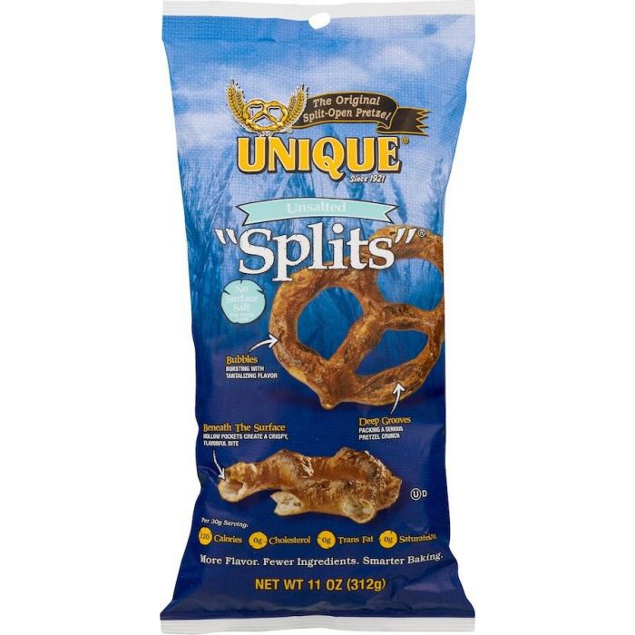 UNIQUE: Unsalted Splits Pretzel, 11 oz