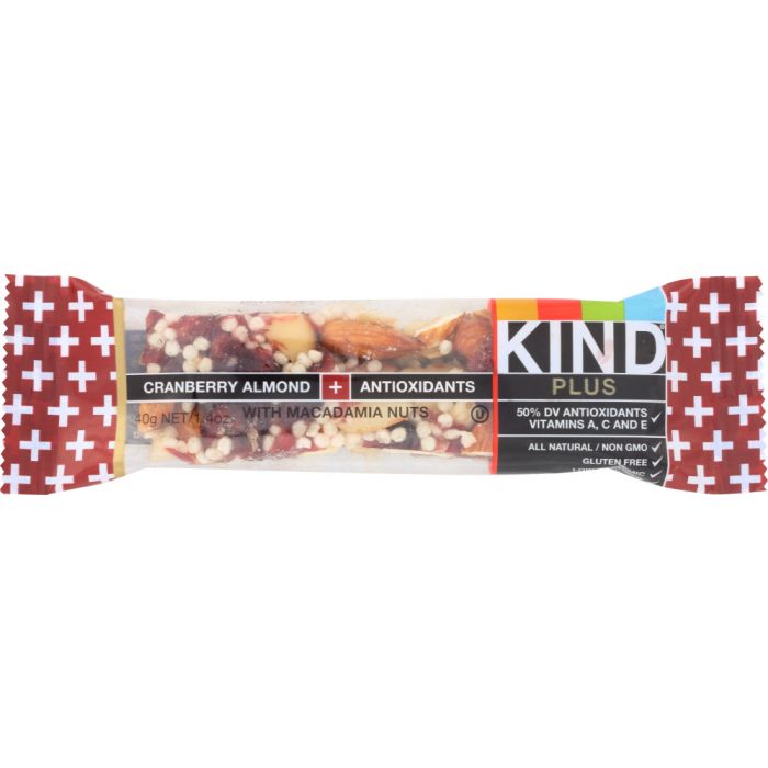 KIND PLUS: Nutrition Bar Cranberry Almond + Antioxidants, 1.4 oz