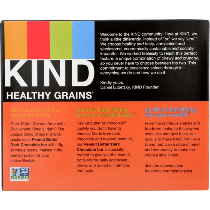 KIND: Healthy Grains Granola Bars Peanut Butter Dark Chocolate 5 Count, 6.2 oz