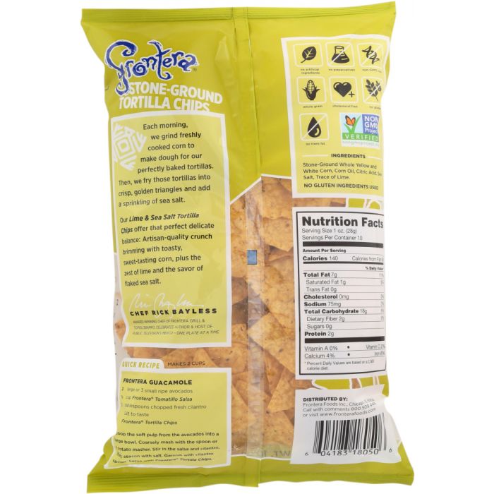 FRONTERA: Lime and Sea Salt Stone-Ground Tortilla Chips, 10 oz