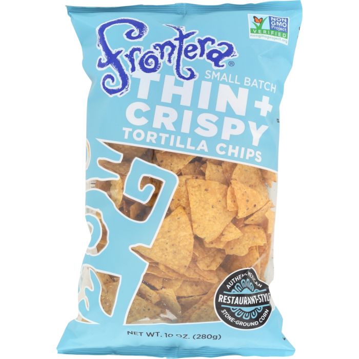 FRONTERA: Thin and Crispy Stone-Ground Tortilla Chips, 10 oz