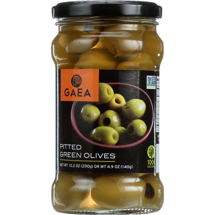 GAEA: Organic Pitted Green Olives, 4.9 Oz