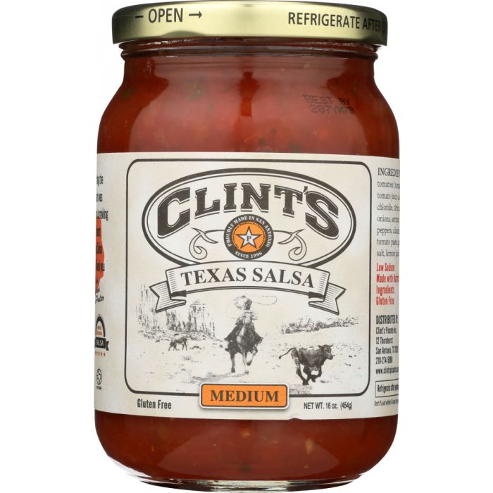 CLINT'S: Texas Salsa Medium, 16 oz