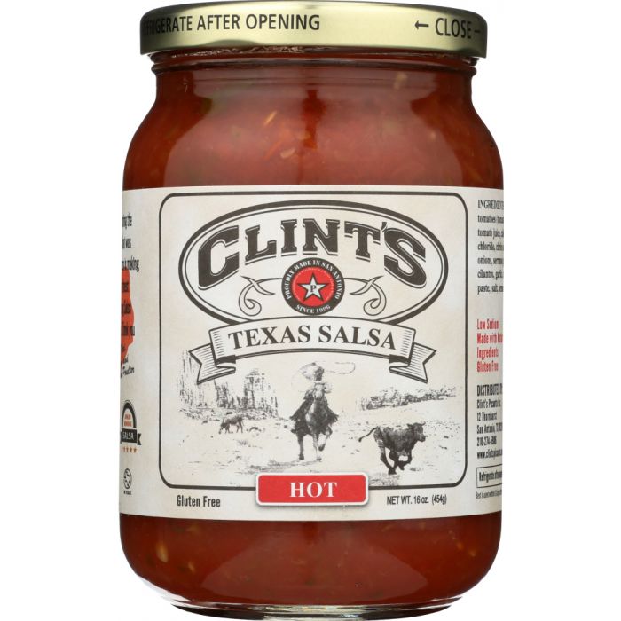 CLINT'S: Texas Salsa Hot, 16 oz