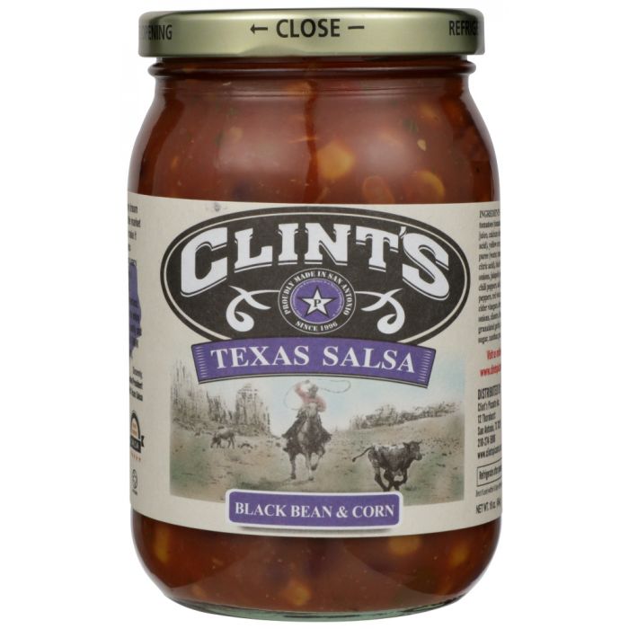 CLINTS: Salsa Black Bean & Corn, 16 oz