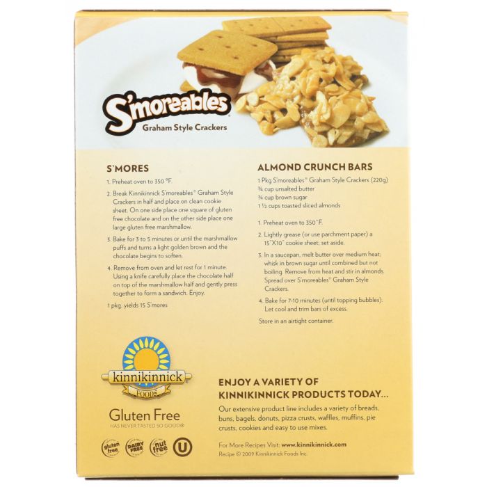 KINNIKINNICK: S'moreables Graham Style Crackers, 8 oz