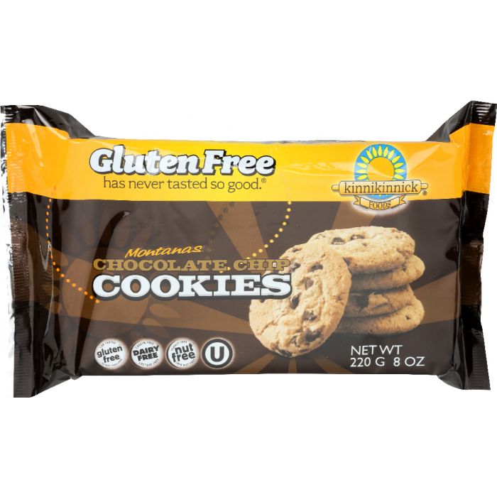 KINNIKINNICK: Montanas Chocolate Chip Cookies Gluten Free, 8 oz