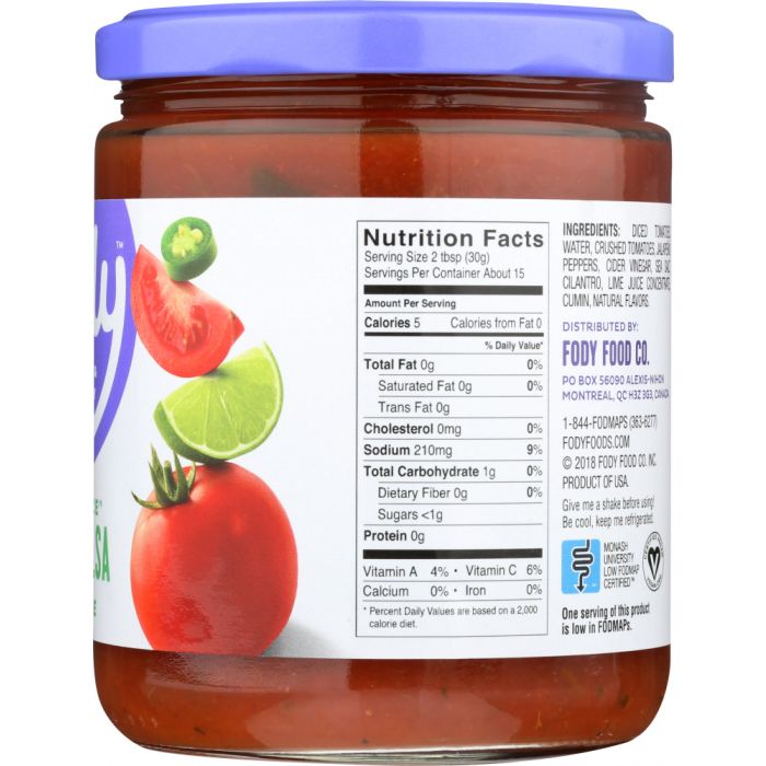 FODY FOOD CO: Salsa Mild Low FODMAP, 16 oz