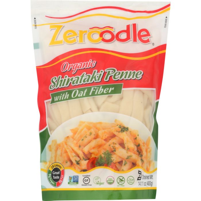 ZEROODLE: Shirataki Penne Pasta with Oat Fiber, 14 oz