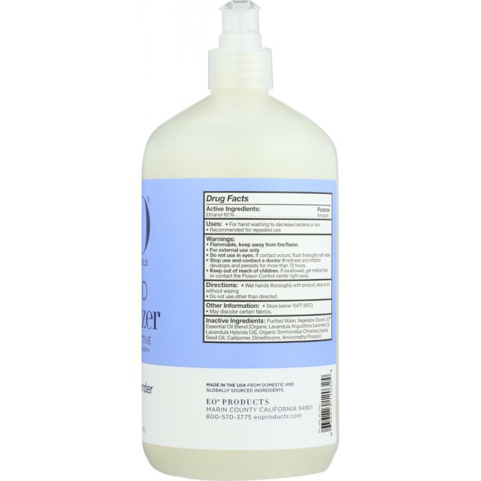 EO:  Hand Sanitizer Gel Lavender, 32 oz