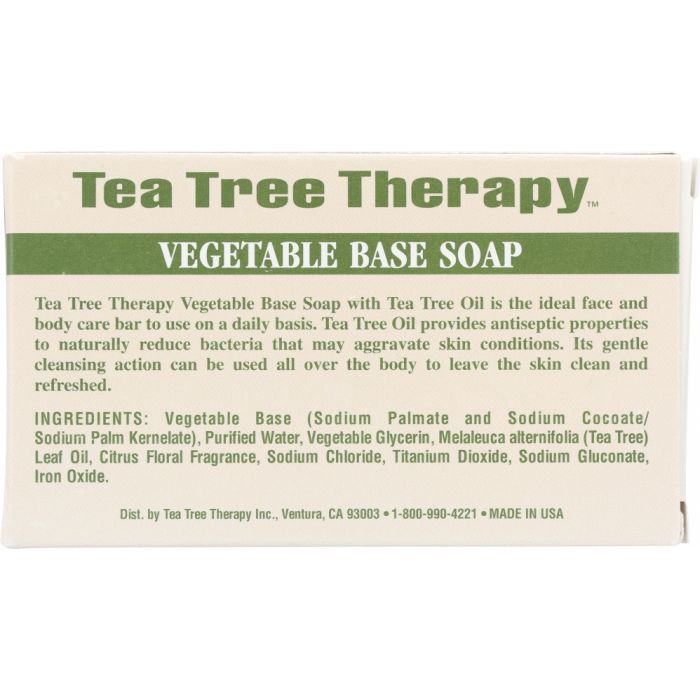 TEA TREE THERAPY: Vegetable Base Soap with Tea Tree Oil, 3.9 oz