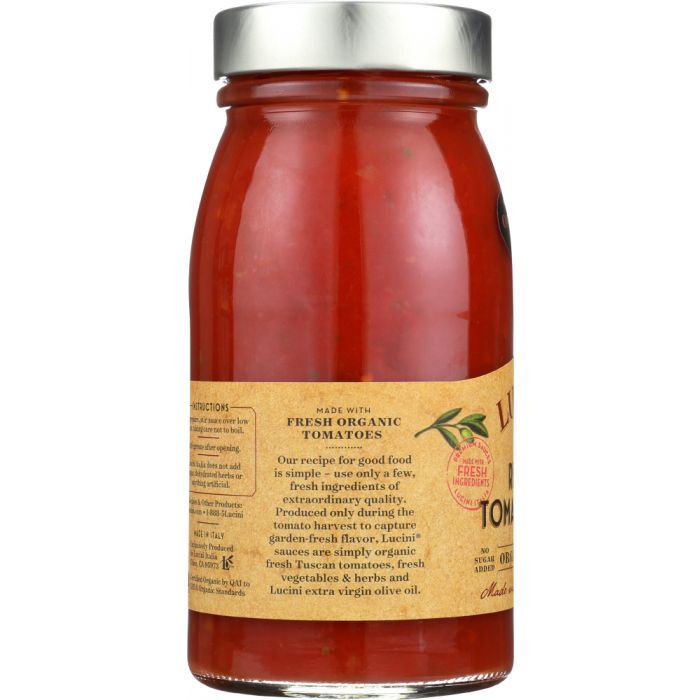 LUCINI: Italia Tomato Sauce Rustic Basil, 25.5 oz