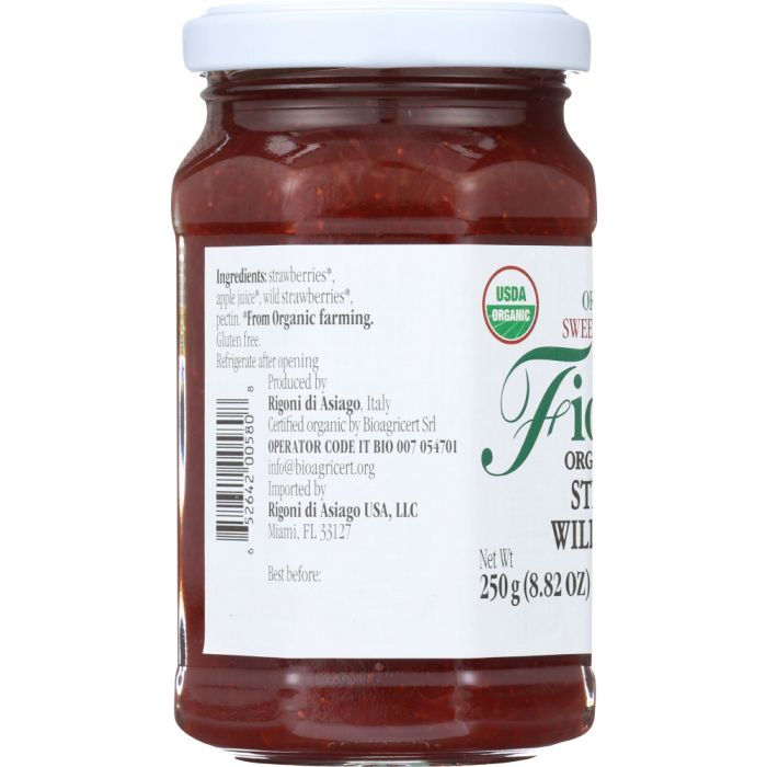 RIGONI: Fiordifrutta Organic Fruit Spread Strawberry, 8.82 oz