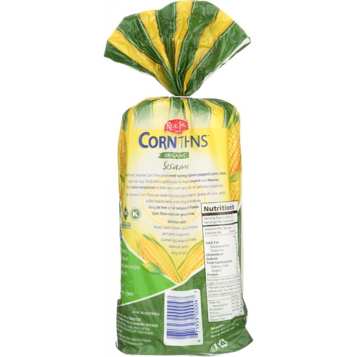 REAL FOODS: Corn Thin Sesame Organic, 5.3 oz