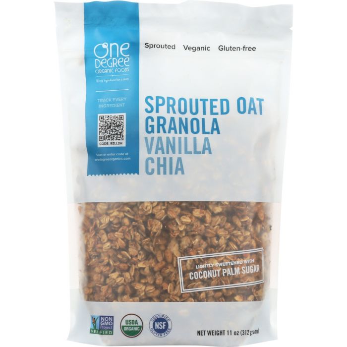 ONE DEGREE: Sprouted Oat Granola Vanilla Chia, 11 oz