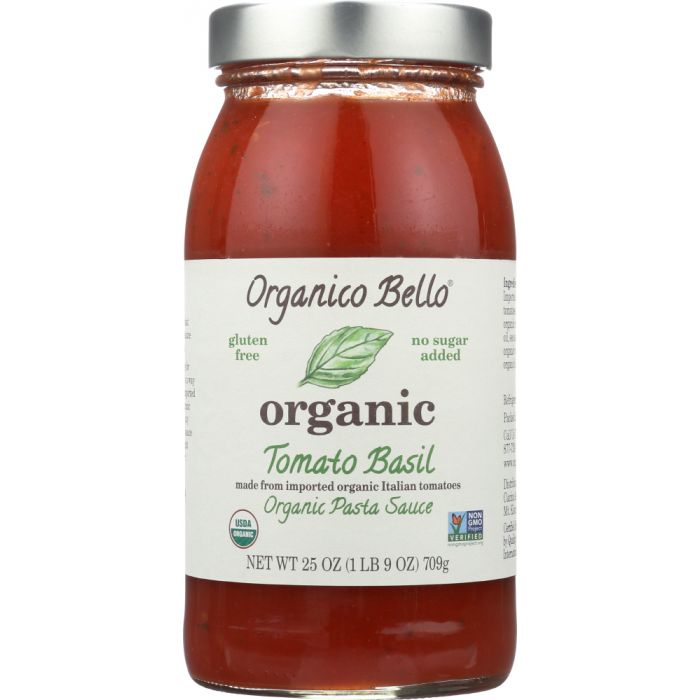 ORGANICO BELLO: Organic Pasta Sauce Tomato Basil, 25 Oz