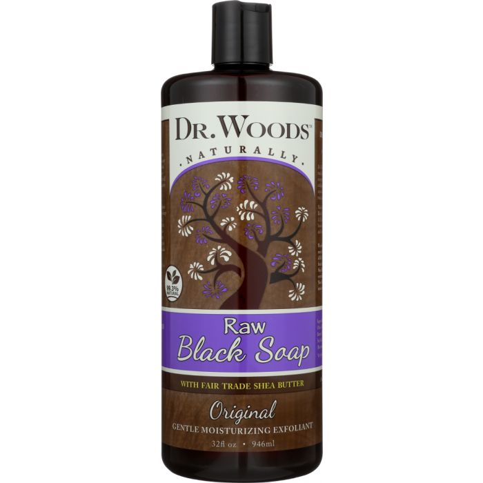 DR WOODS: Naturally Raw Black Soap with Shea Butter Original, 32 oz