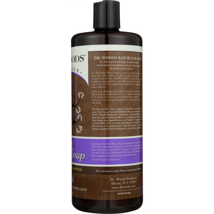 DR WOODS: Naturally Raw Black Soap with Shea Butter Original, 32 oz