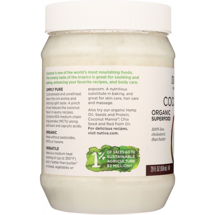 NUTIVA: Organic Virgin Coconut Oil, 29 oz