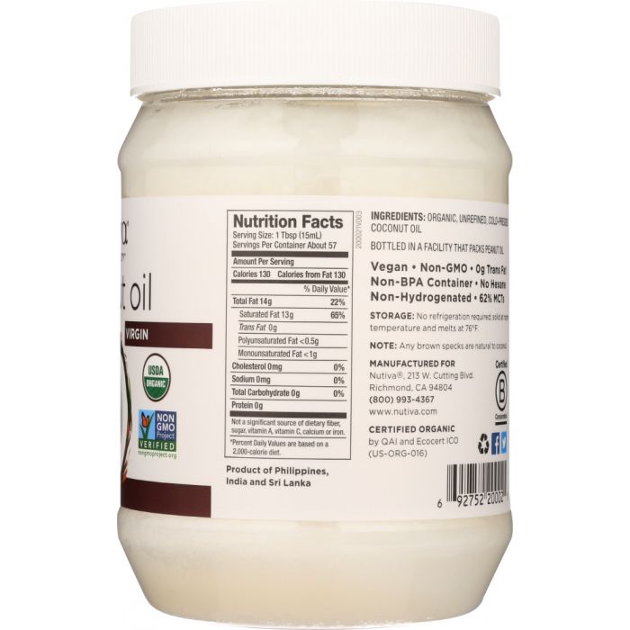 NUTIVA: Organic Virgin Coconut Oil, 29 oz