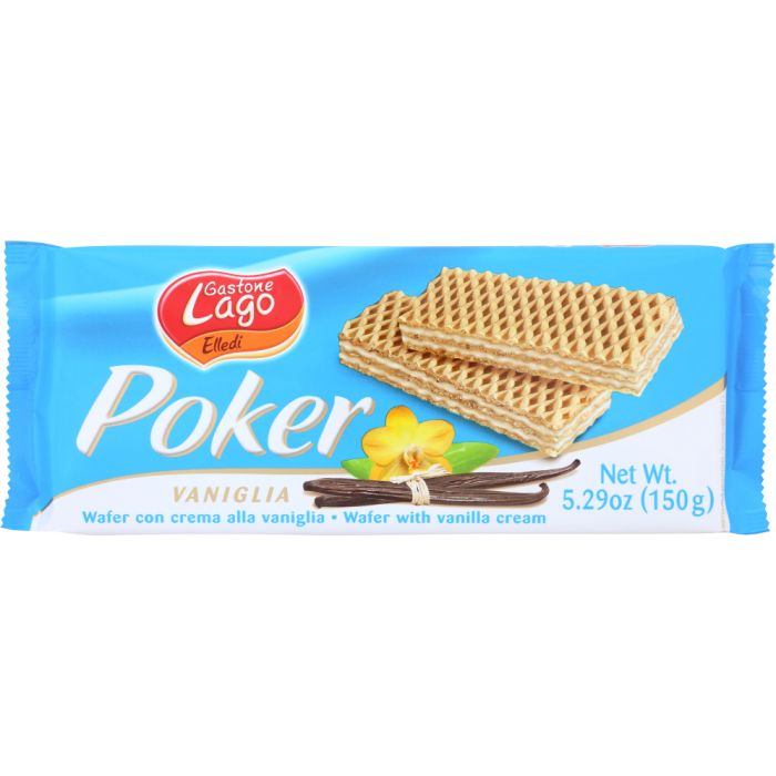 GASTONE LAGO: Cookie Vanilla Cream Wafer Poker, 5.29 oz