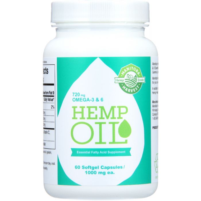 MANITOBA HARVEST: Hemp Oil 1,000 Mg, 60 Softgel Capsules