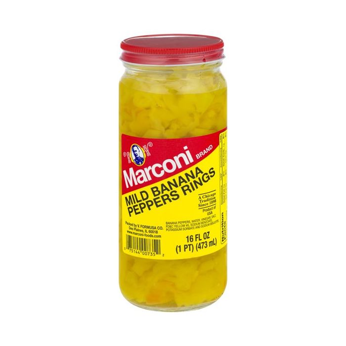 MARCONI: Pepper Banana Mild Rings, 16 oz