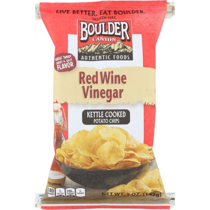 BOULDER CANYON: Red Wine Vinegar Kettle Cooked Potato Chips, 5 Oz