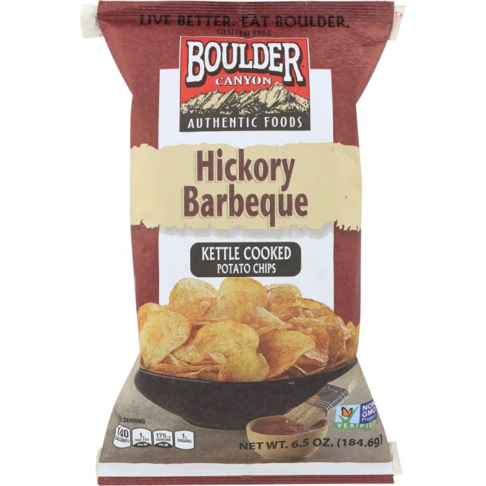 BOULDER CANYON: Hickory Barbeque Kettle Cooked Potato Chips, 6.5 oz