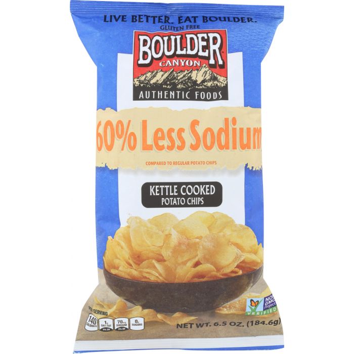 BOULDER CANYON: 60% Reduced Sodium Kettle Cooked Potato Chips, 6.5 oz