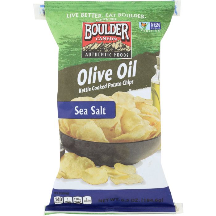 BOULDER CANYON: Natural Foods Kettle Cooked Potato Chips Olive Oil, 6.5 oz