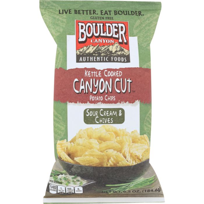 BOULDER CANYON: Chips Kettle Cooked Sour Cream & Chives, 6.5 oz