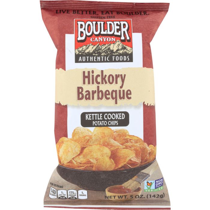 BOULDER CANYON: Hickory Barbeque Kettle Cooked Potato Chips, 5 oz