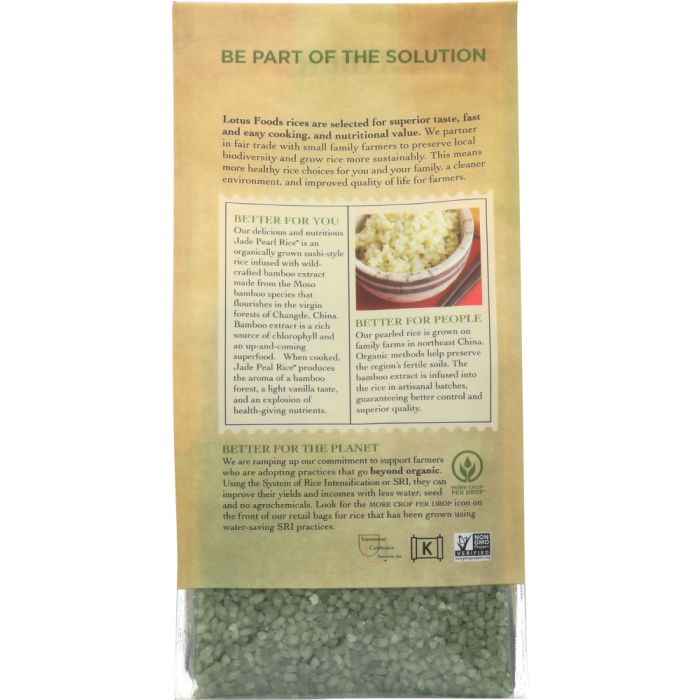 LOTUS FOODS: Gluten Free Organic Jade Pearl Rice, 15 oz