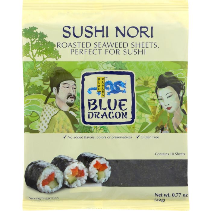 BLUE DRAGON: Sushi Nori Roasted Seaweed Perfect For Sushi, 0.77 oz