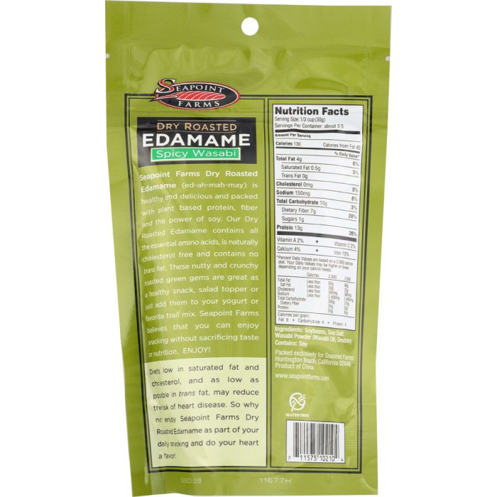 SEA POINT FARMS: Dry Roasted Edamame Wasabi, 3.5 oz