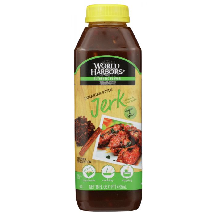 WORLD HARBORS: Jamaican Style Jerk Marinade & Sauce, 16 Oz