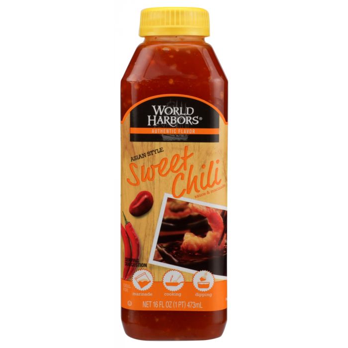 WORLD HARBORS: Sauce Asian Style Sweet Chilli Medium Heat, 16 oz