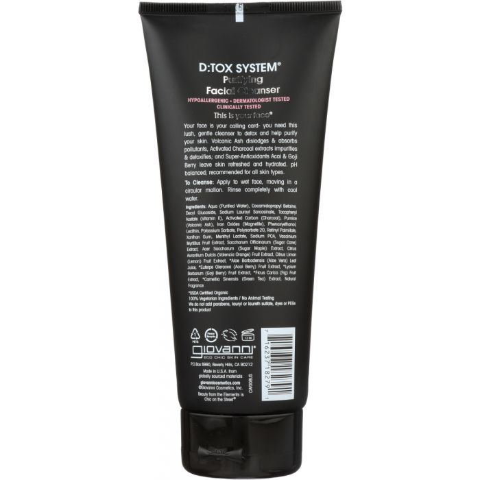 GIOVANNI COSMETICS: D:tox System Purifying Facial Cleanser Step 1, 7 oz