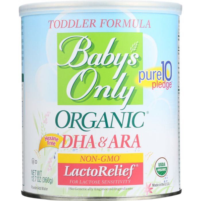 BABYS ONLY ORGANIC: Toddler Formula LactoRelief Iron Fortified, 12.7 Oz