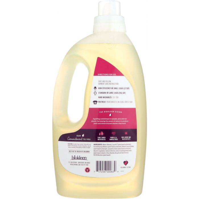 BIO KLEEN: Laundry Liquid Free and Clear Unscented, 64 oz