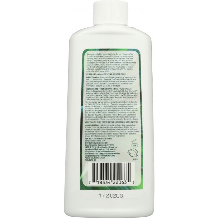 DESERT ESSENCE: Tea Tree Oil Mouthwash, 8 oz