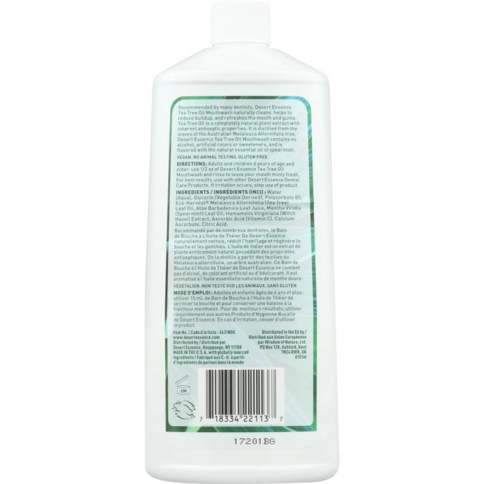 DESERT ESSENCE: Tea Tree Oil Mouthwash, 16 oz