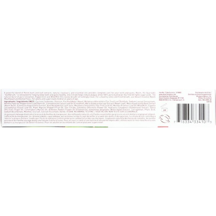 DESERT ESSENCE: Natural Neem Toothpaste Cinnamint, 6.25 oz